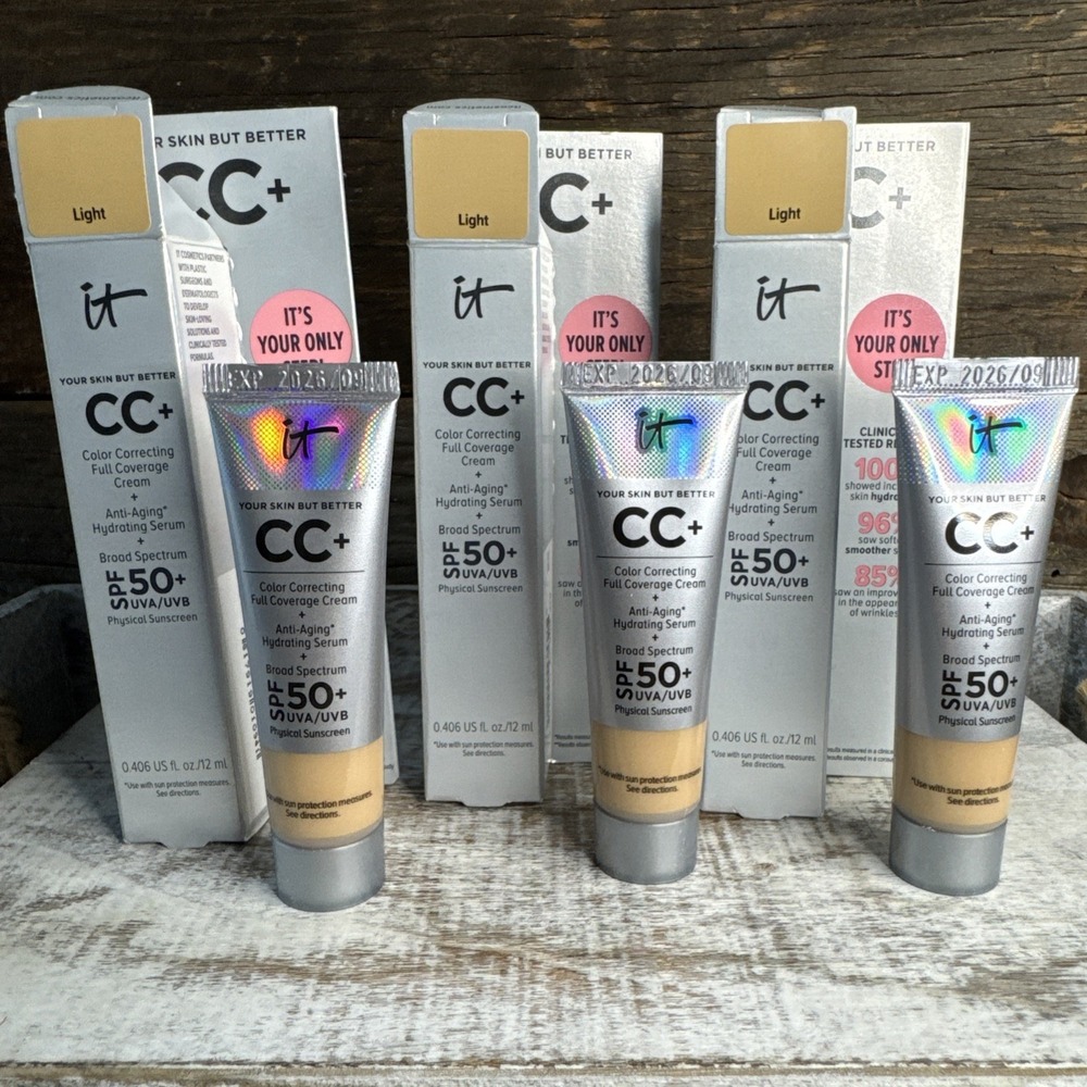 IT Cosmetics CC Cream Light 12ml - Set of 3 | MSRP = $57